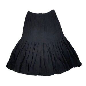 Vtg ADOLPH SCHUMAN Lilli Ann Women Full Skirt Sz 6 Black Pleated Retro 17-5